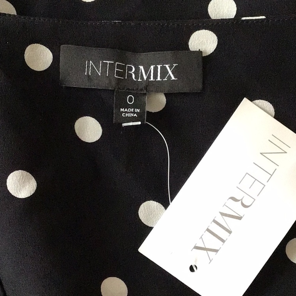 Intermix Silk Polka Dot Mini Dress Tunic Sz 0 XS - Picture 10 of 12